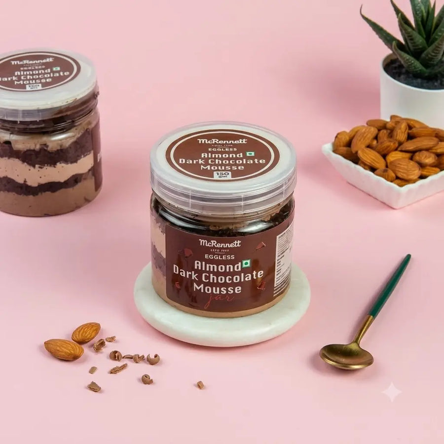 Almond Dark Chocolate Mousse [Eggless]